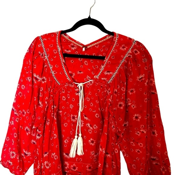 Free People Never A Dull Moment Peasant Top- Size XS - Picture 7 of 14